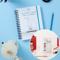 Pack agenda anual semanal + Taza mug "Estoy bien" de René Merino