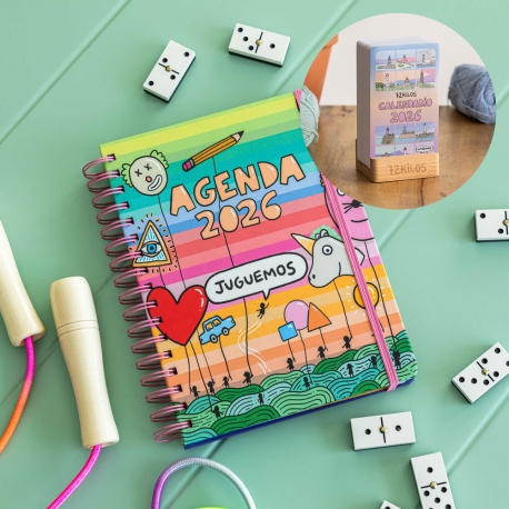 Pack Agenda anual semanal 2026 + Calendario mesa de tarjetas 2026 72kilos