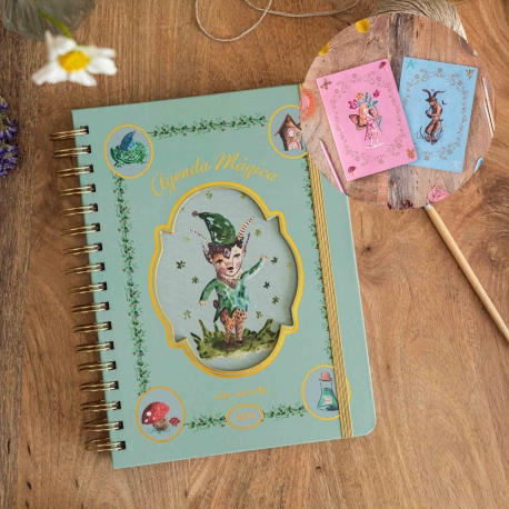 Pack Agenda anual semanal 2026 + Pack 2 cuadernos cosidos "Hada y sátiro" Aitor Saraiba