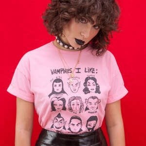 Camiseta "Vampires I like" de Roberta Marrero
